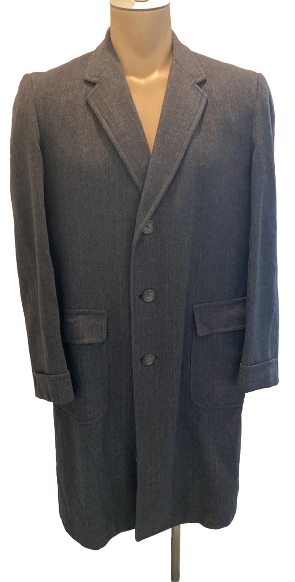 VTG Executive Group Men's Gray Long Overcoat By Bond Clothes