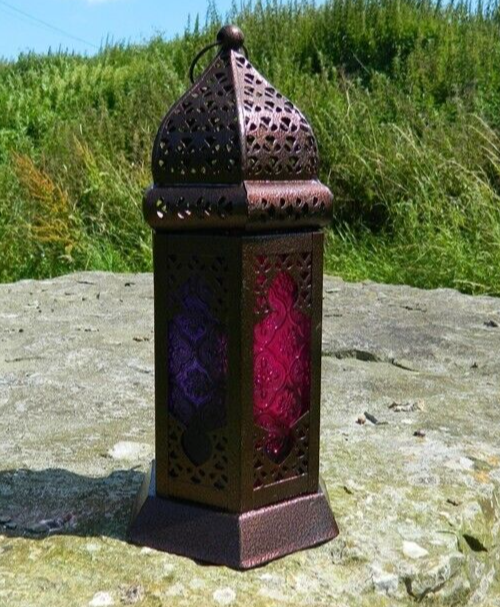 Moroccan Lanterns - Large Standing Purple/Pink