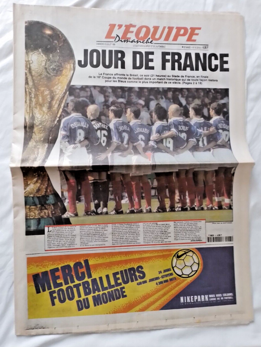 Le Monde Du 10 Juillet 1998 – Finale Coupe Du Monde France – Bon état