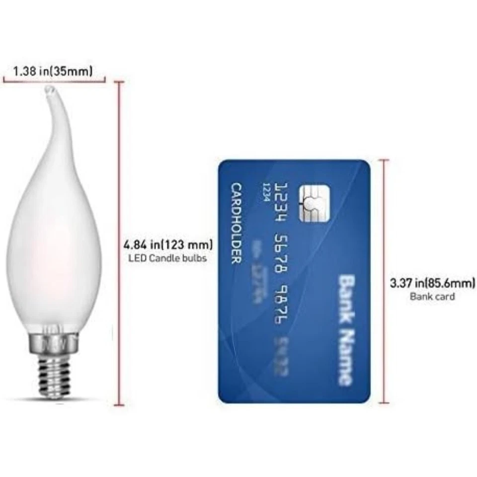 Candelabra Bulb 40W Equivalent 450LM 4000K Daylight White E12 Base... - Image 4 of 4