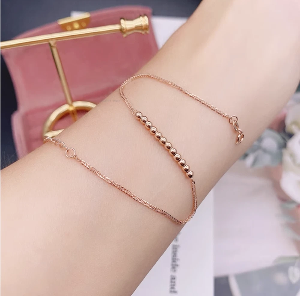 I Do Romance Series 18K Rose Gold Bracelet Diamond Setting Fine Jewelry for  Women Girls Gift Clover Bee Shape Wrist Chain Love - AliExpress