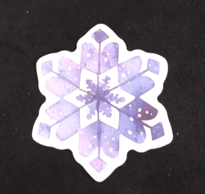 Lavender Geometric Unique Winter Christmas Snowflake Sticker 2
