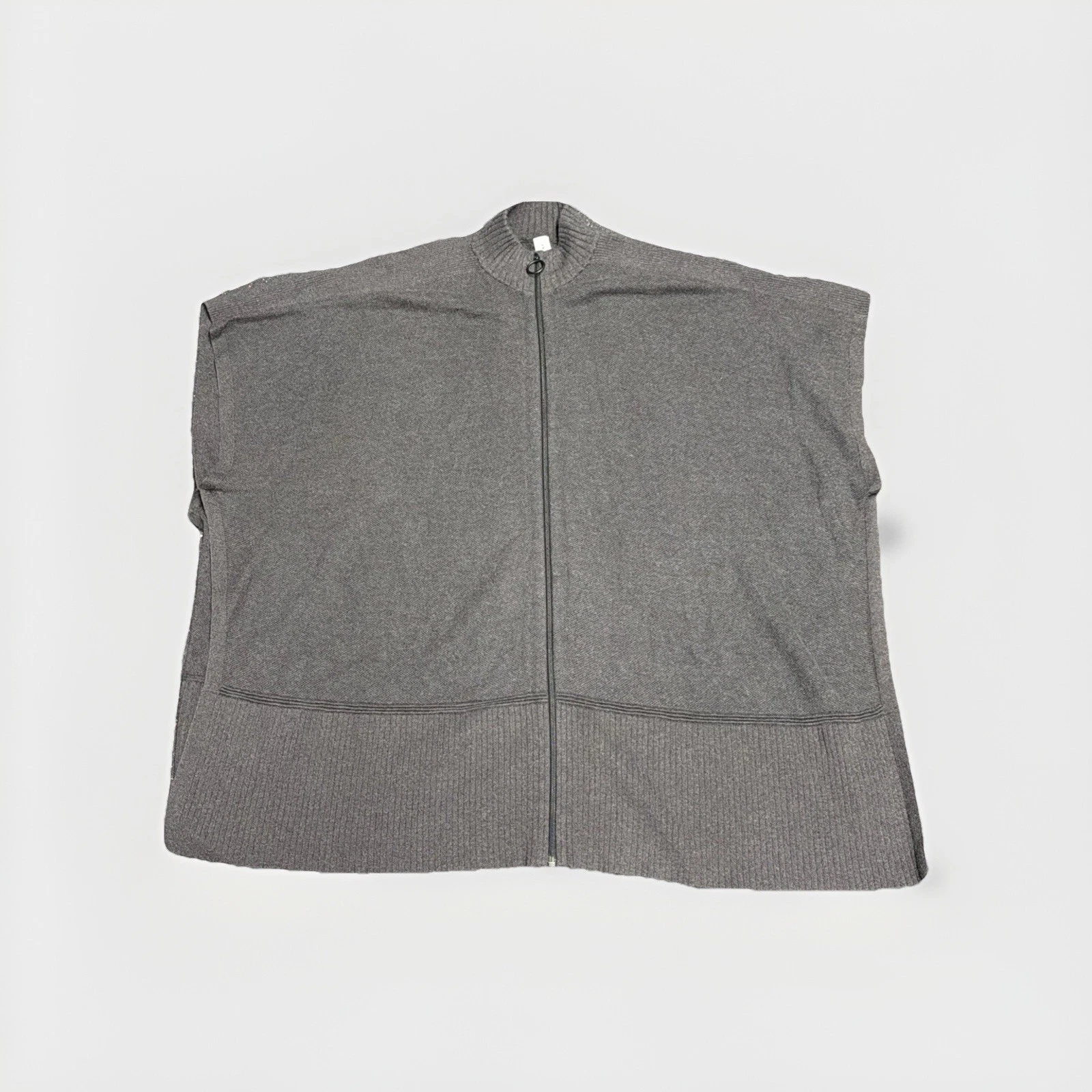 Lululemon Poncho One Size Call Me Cozy Charcoal Zip Up Cotton Yak Blend Knit