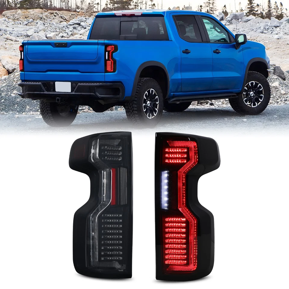 LED Tail Lights For 2019-2025 Chevy Silverado 1500 2500/3500 HD Brake Left+Right - Image 2 of 4