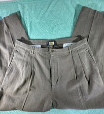 Chaps Ralph Lauren Mens Pleated Trousers Chino 100 % Cotton Pants 38x32