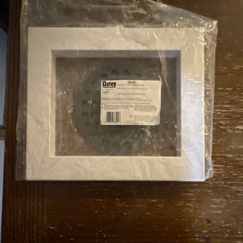Oatey 38542 Square Steel Snap-In Drain Grate & Collar Set 2-Piece Floor/Shower