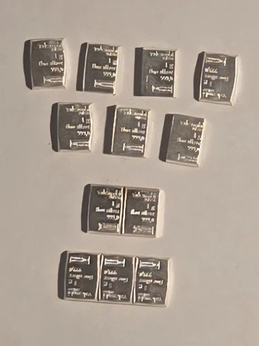 Lot Of 12 1gram Valcambi .999 Fine Silver Bars