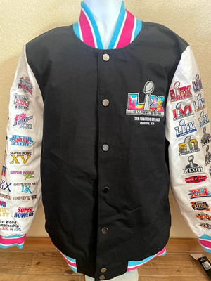 2026 NFL Super Bowl LX San Francisco Twill Jacket w all SB Logos Size XL