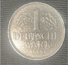 Original 1 D-Mark DM DEUTSCHE MARK M&Uuml;NZE 1959PR&Auml;GEST&Auml;TTE M&uuml;nchen  "D"