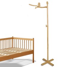Floor Standing Wooden Baby Crib Mobile Arm  Natural Wooden Mobile Stand for C...