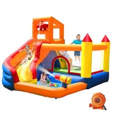 Inflatable Water Slide Bounce House for Kids with Pool, 5-in-1 Indoor/Outdoor