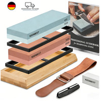 Schleifstein Set 400 1000 3000 8000 Wetzstein Mit Bambusbasis FüR Messer Blau