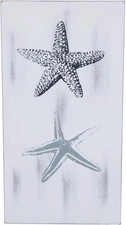 Wood Wall Plaque with Blue Starfish Design Nautical Beach Decor,Plaques & Signs