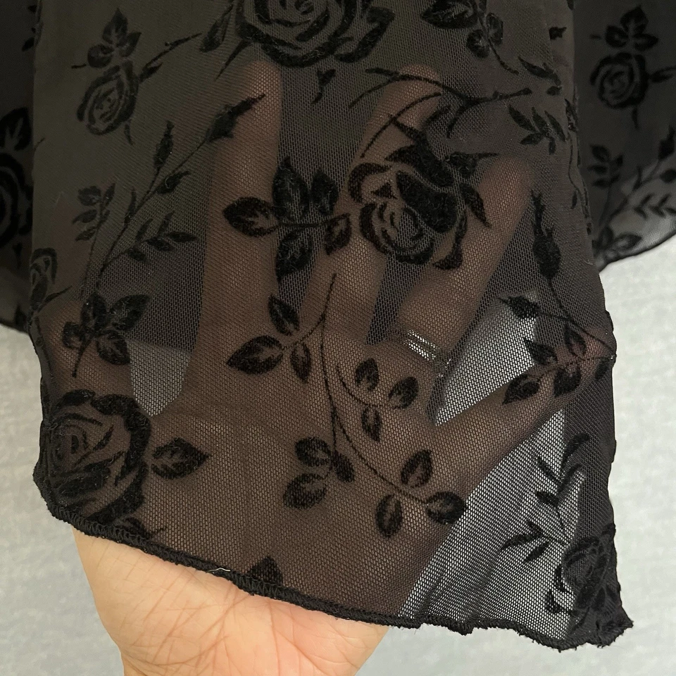 Falda One Clothing Terciopelo Burnout Talla 3X Negra Y2K Asimétrica Rosa Hada Oscura Foto 4 de 4