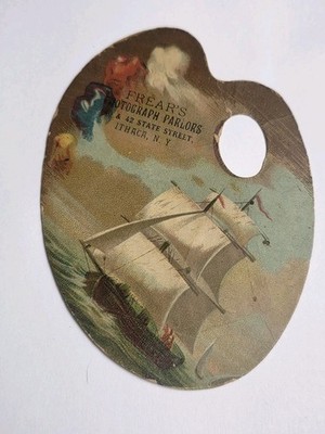 Antique FREAR'S AUTOGRAPH PARLORS NY Advertising Trade Card