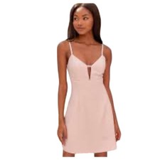 Lulus Sultry Moments Mini Sheath Dress Adjustable Straps Zip Closure Pink M NWOT