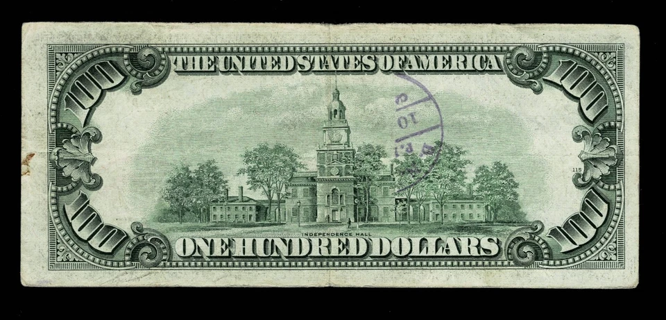 1950 $100 Hundred Dollar Bill Rare Federal Reserve Note VF - Image 2 of 2