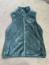 LL Bean Mountain Pile Fleece Vest Teal Full Zip Women  s Size Large