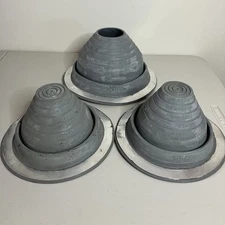 3 x Dektite Round Base roof Pipe / Vent Flashing Boots - two x #3 & one x #4