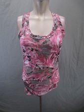 INC Size S Women Multicolor Floral Sequine Stretch Sleeveless Round Neck Top 490