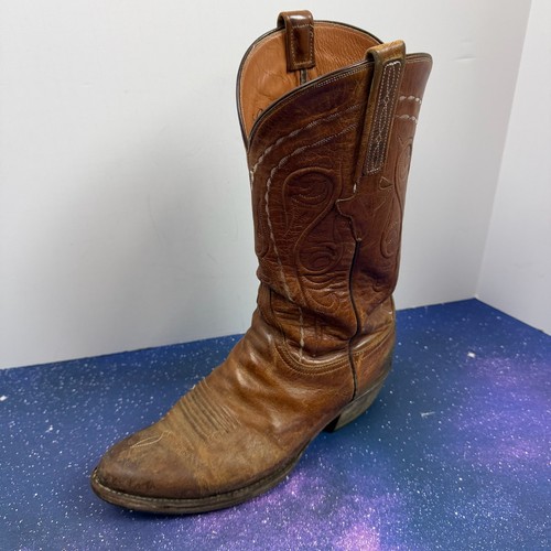 Vintage Lucchese Classics Handmade Mens 9.5D Brown Leather Cowboy Boots USA Made, $149.99 - Photo 14