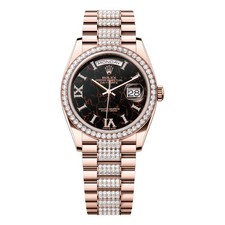 Rolex Day-Date 128345RBR-0045 36mm Eisenkiesel Dial Rose Gold with Diamond Be...