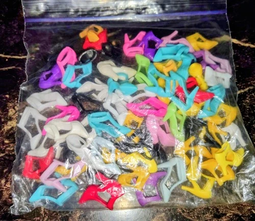 Vintage Barbie Doll Style High Heel Shoes Accessories Lot