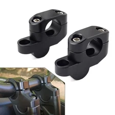 28mm 1 1/8 Offset Handlebar Clamp Mount Riser Black For Honda Suzuki Yamaha