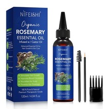 Rosemary Essential Oil for Hair Growth, Scalp Massage and Body - 120ml Pure Orga