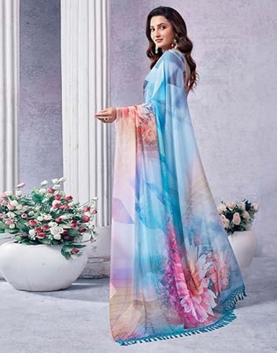 Lehenga Choli Indiano In Net Rosa Con Dupatta - Abito Da Festa Donna - Semi Cucito