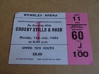 Crosby Stills & Nash 1983 Wembley Arena Concert Ticket