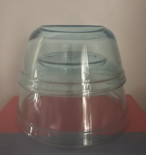 2 Glass Mixing bowls 1L & 1.5L Turquoise Green Blue Glass Nesting Bowls EUC AH - Picture 1 of 11