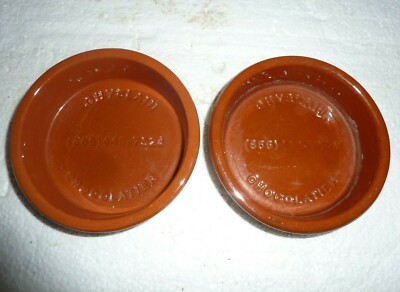 Pair of Small Advertising Brown Dishes Ghyslain Chocolatier  S-63
