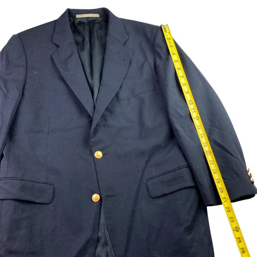 Burberry London Men's Wool 2-Button Blazer Gold Buttons Navy Blue • 40S - Picture 7 of 11