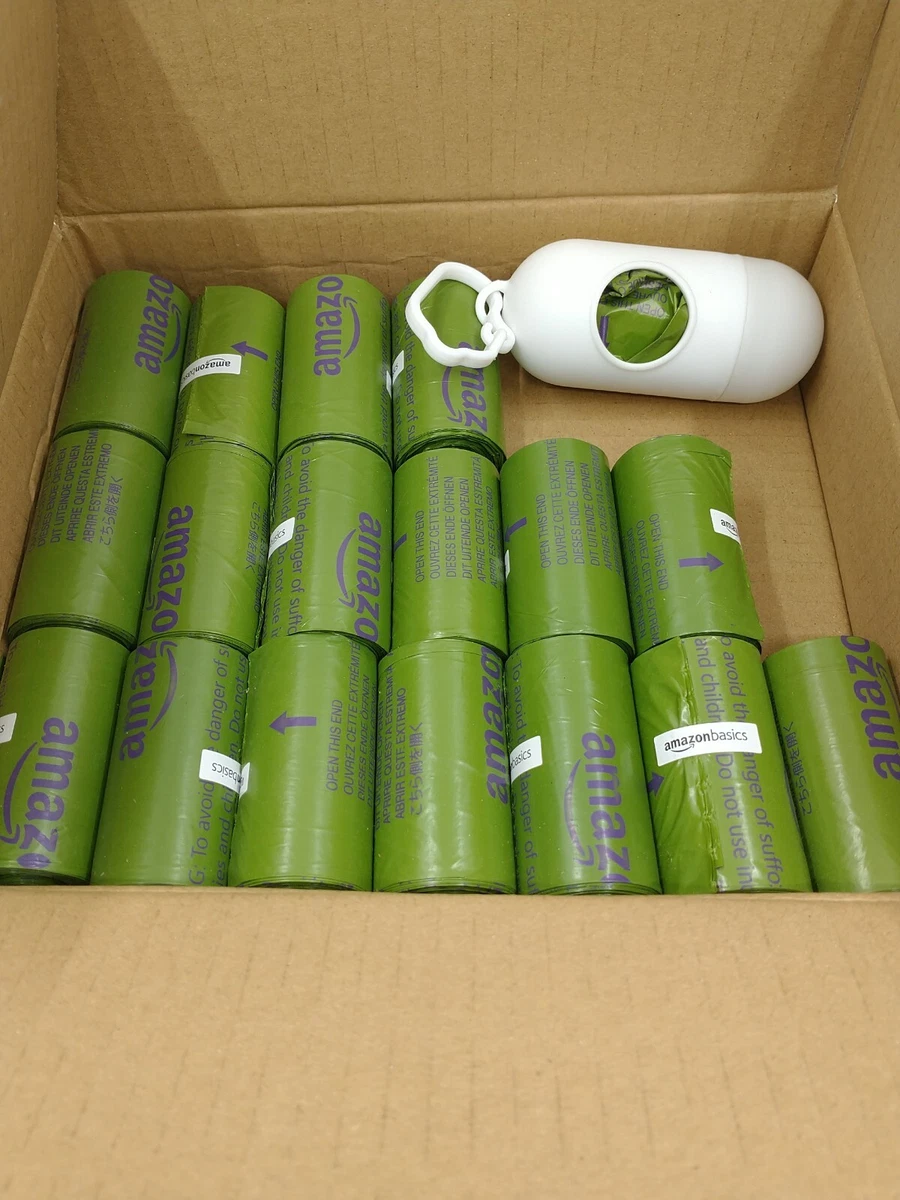 Amazon Basics 18 rolls of Dog Poop Bags with Dispenser and Leash