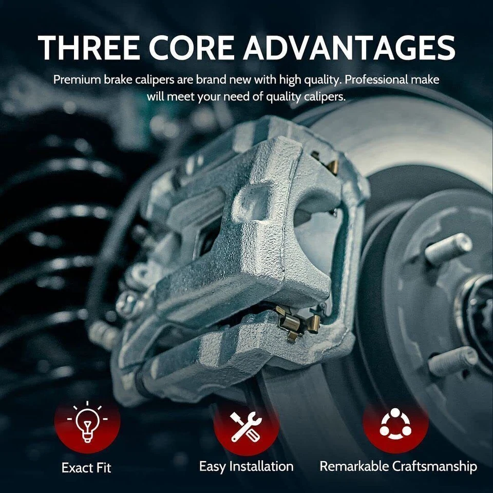 Rear Brake Calipers w/ Bracket Pair 2 for BMW X1 323i 325i 328xi 328i xDrive - Image 3 of 4