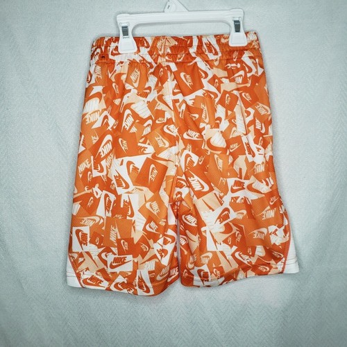Youth NIKE Dri-Fit Training All Over Logo Shorts Orange/White, XS, NWOT - Picture 2 of 7