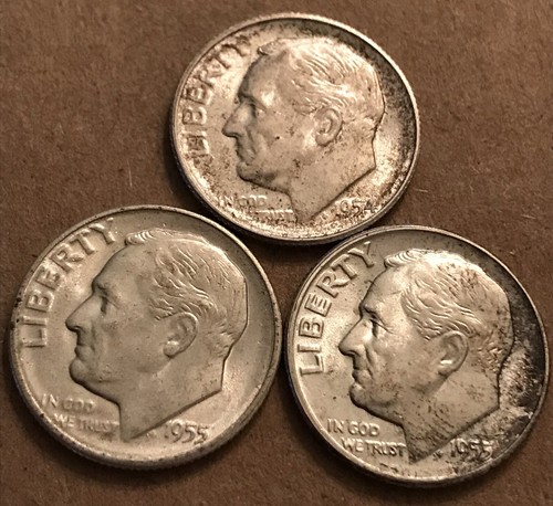 UNC 1950's Silver Dime Lot