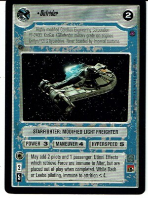 STAR WARS CCG REFLECTIONS II LIGHT SIDE PREMIUM CARD OUTRIDER ex