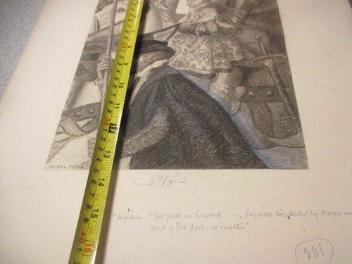 Hazel B Ives Original pencil/charcoal Chaplet of Pearls - Return to England - Picture 6 of 9