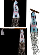  Old American Tomahawk Crow Beaded Drop 6W x 14L TBD01