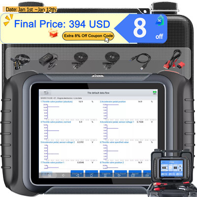 USED XTOOL D8S Bi-Directional Scanner OBD2 Auto Diagnostic Tool Topology Mapping