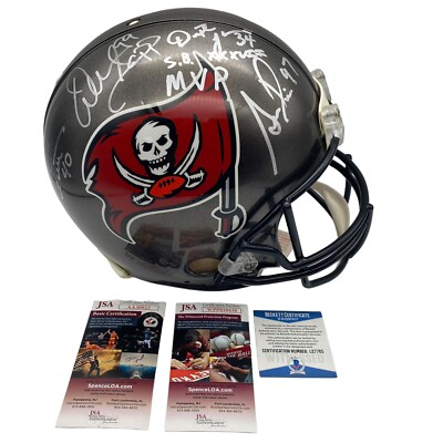 Team Signed Super Bowl XXXVII Champs Authentic Helmet Bucs Dexter