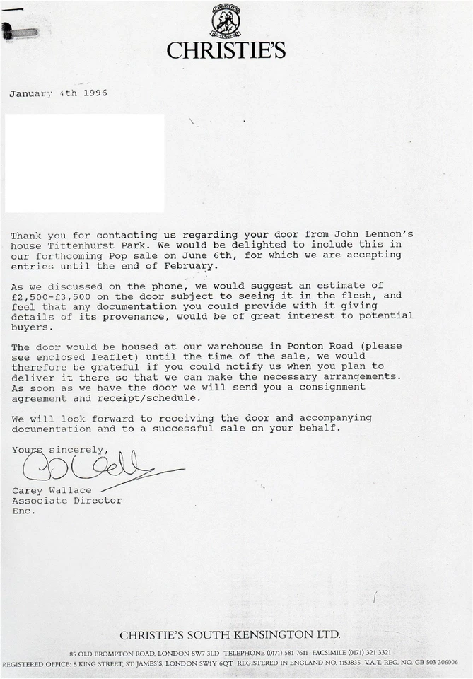 Own A Piece Of One Of John Lennon's Houses-Tittenhurst Park - 2 PIECE EDITION - Image 2 of 4