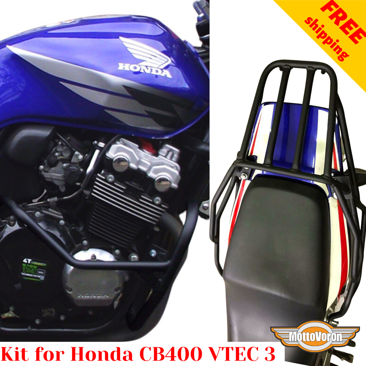 For Honda CB 400 SF Rear rack CB400SF VTEC 3 Engine guard Kit NC