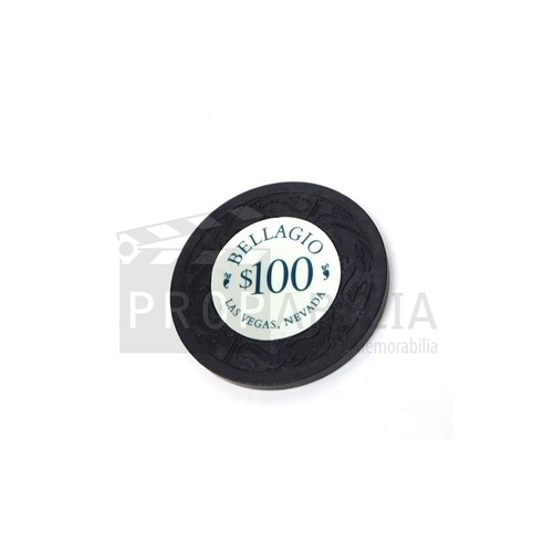 OCEANS ELEVEN Black Single Sided Bellagio Poker Chip Original Prop (0471)