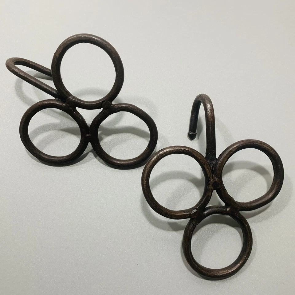 2 пирса 1 кованое железо настенные крючки темно-коричневый клевер деревенский юго-западный фермерский дом - Изображение 2 из 3