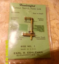 HO Train~ Earl R Eshleman Handcrafted Turnout Switch Point Link Size No. 1, NOS