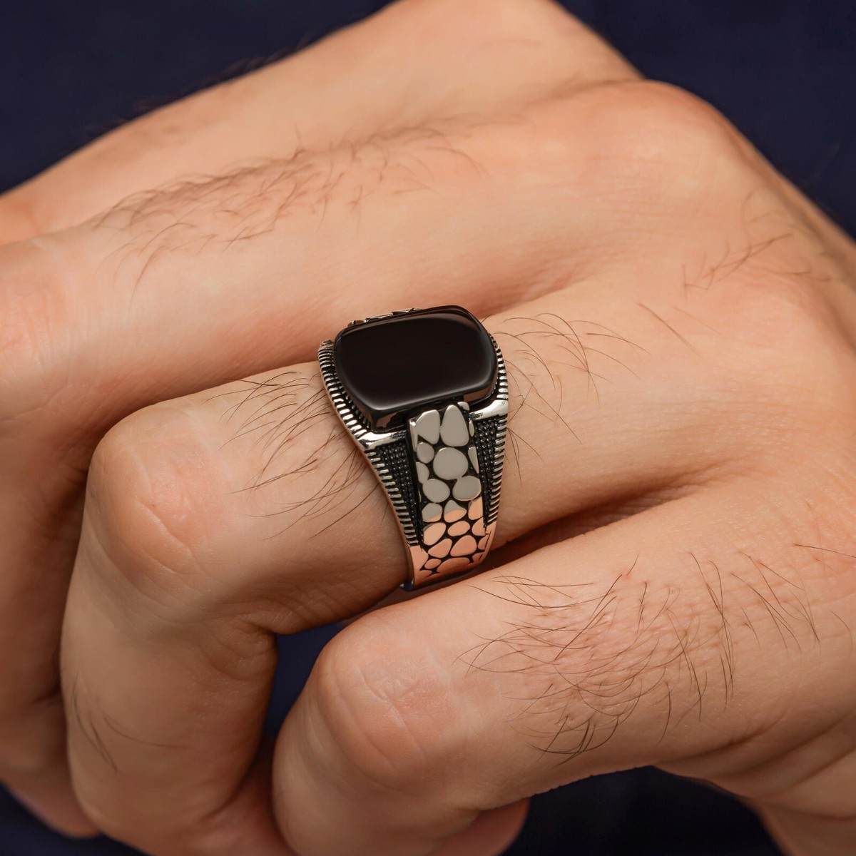 Onyx Men's Ring 925 Sterling Silver Turkish Jewelry Size 7-14 US