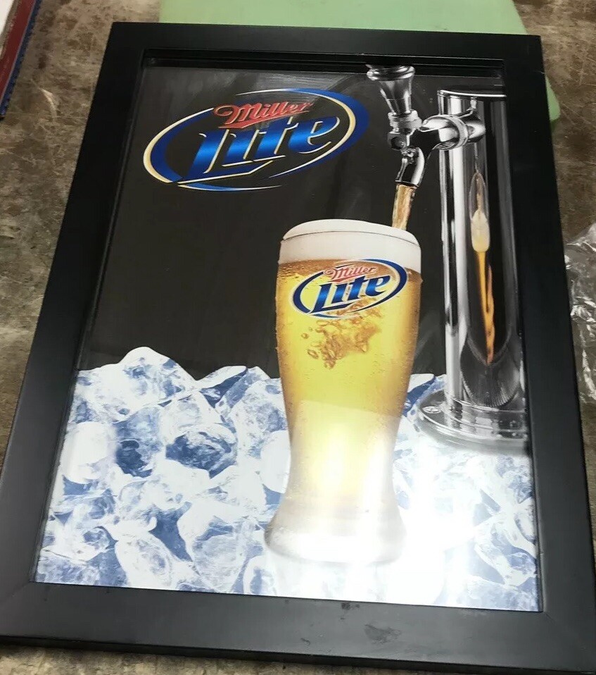 ヴィンテージ パブミラー MILLER LITEビール 1986 希少 ヴィンテージ パブミラー MILLER LITEビール 1986 希少